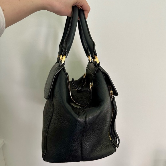 TORY BURCH Half Moon Black Medium Satchel Crossbody Bag - Picture 5 of 16